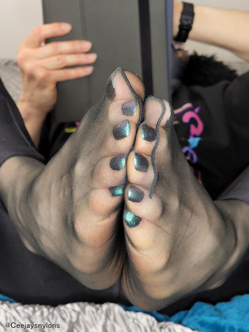 Big Sexy feet in Black Nylons 3 #4