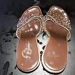 Bata Leather Wedges Mules creamed