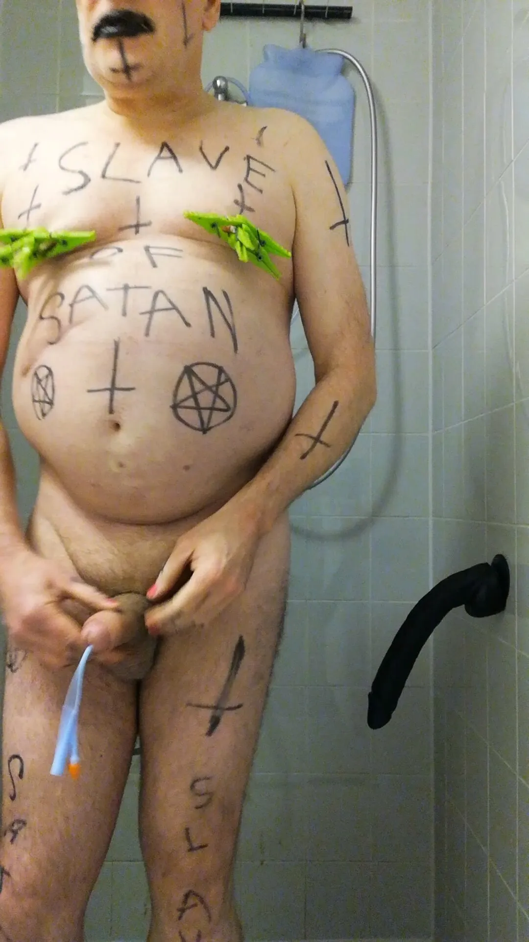 Satan slave takes a delicious urine enema #30