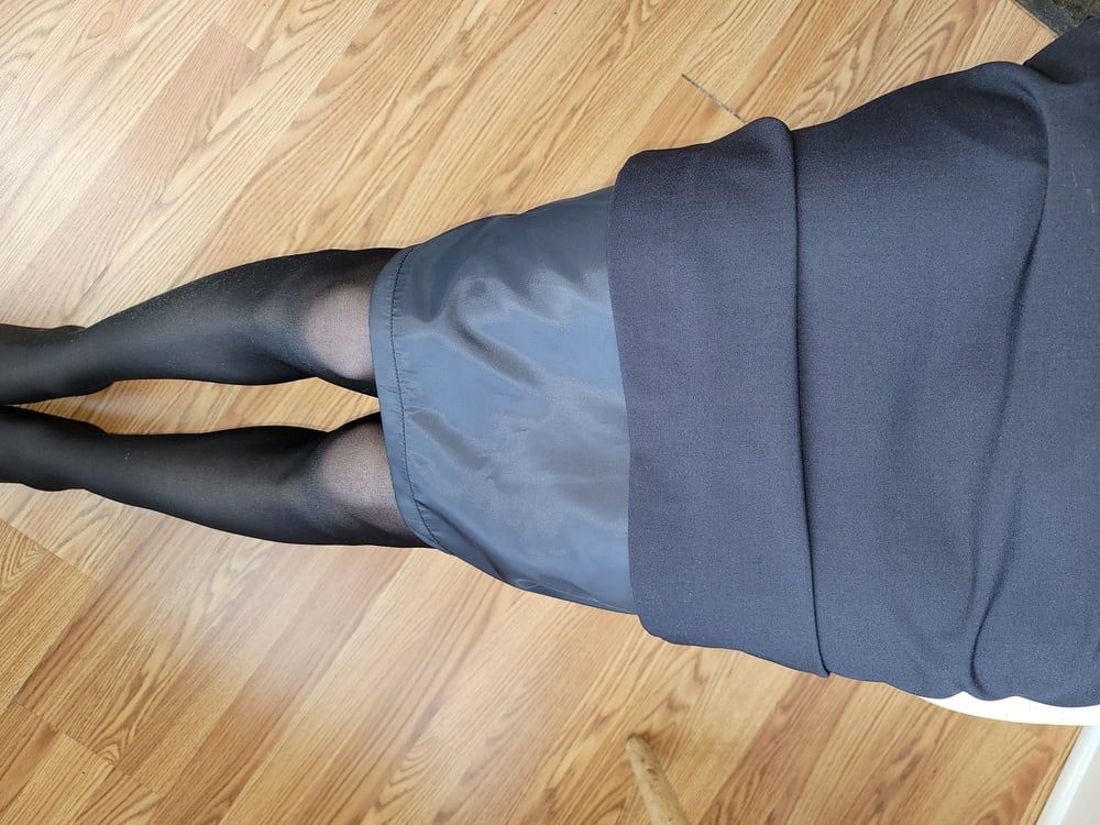 Flight Attendant Skirt with Sliky lining and Pantyhose  #11