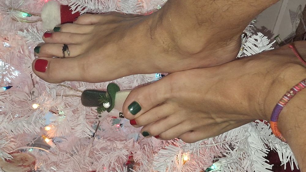 My cute toes next to the Christmas tree #10