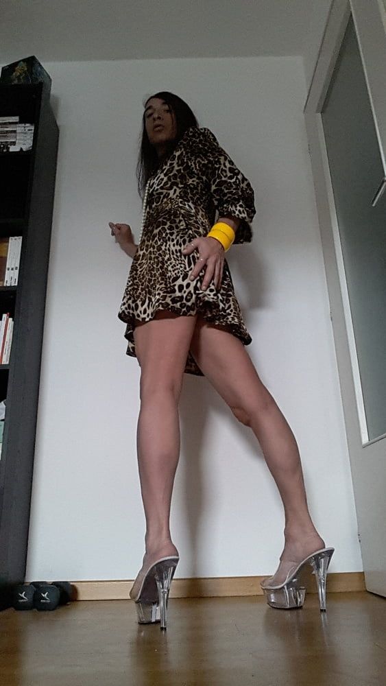 Tygra in her new leopard dress. #28