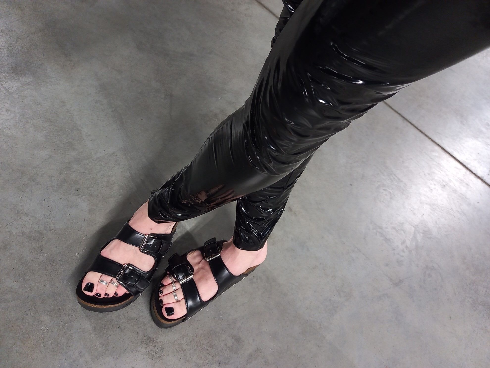 latex leggings and platform sandals #3