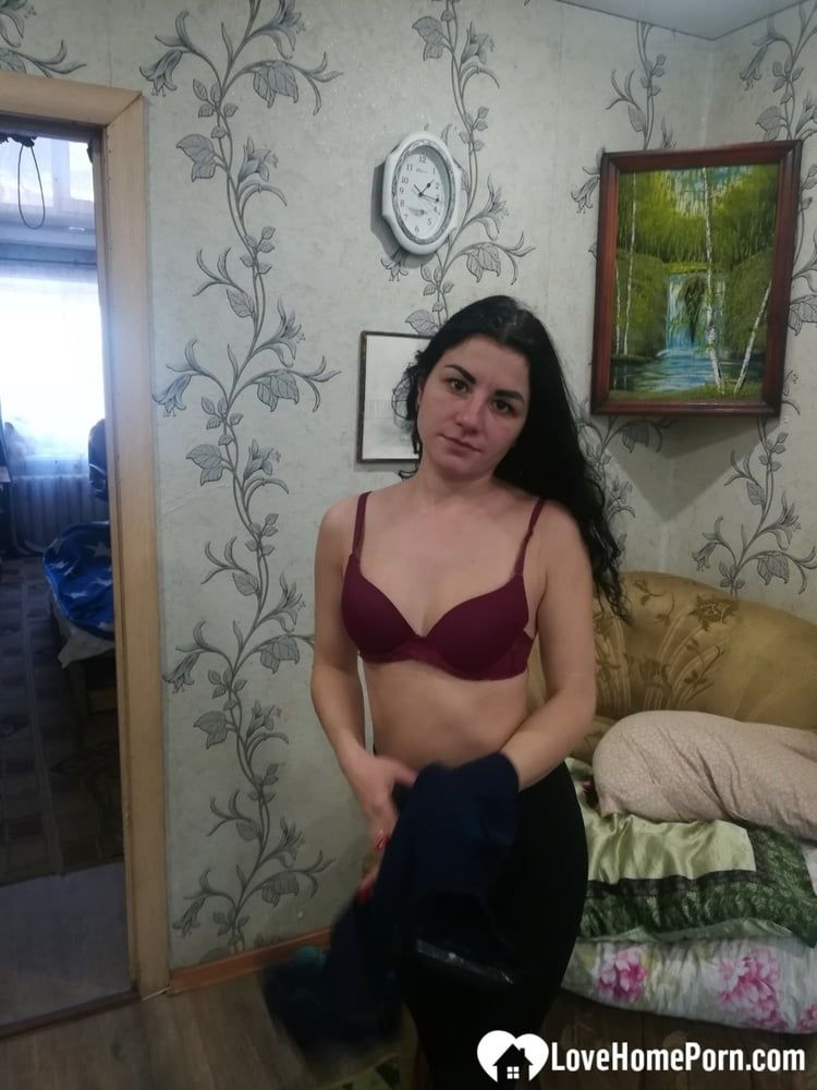 Cute girlfriend stripping off for the camera #4