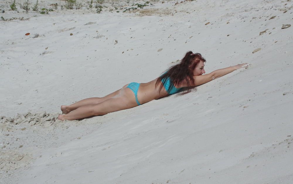 On White Sand in turquos bikini #48
