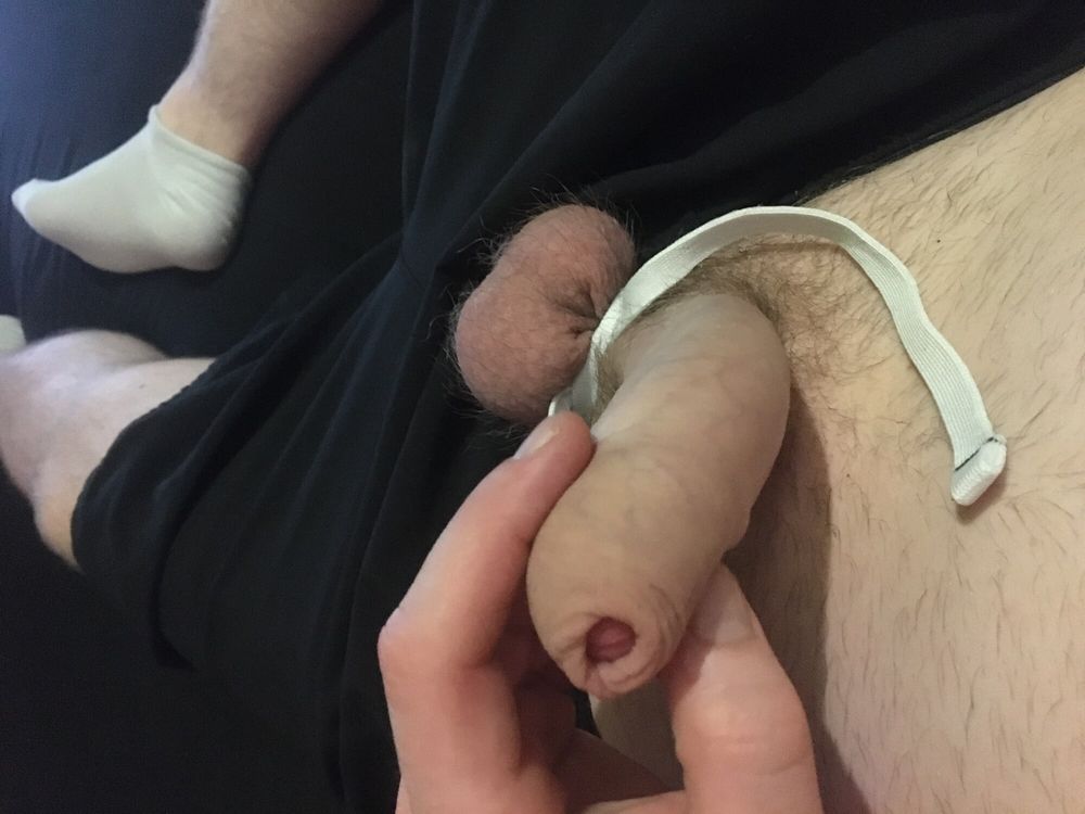 Hairy Dick And Balls Bondage Play With White Socks #23