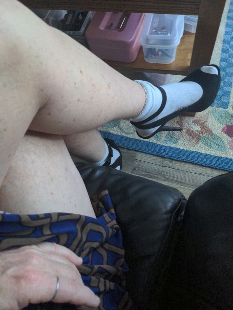 Me in high heels and ankle socks #4