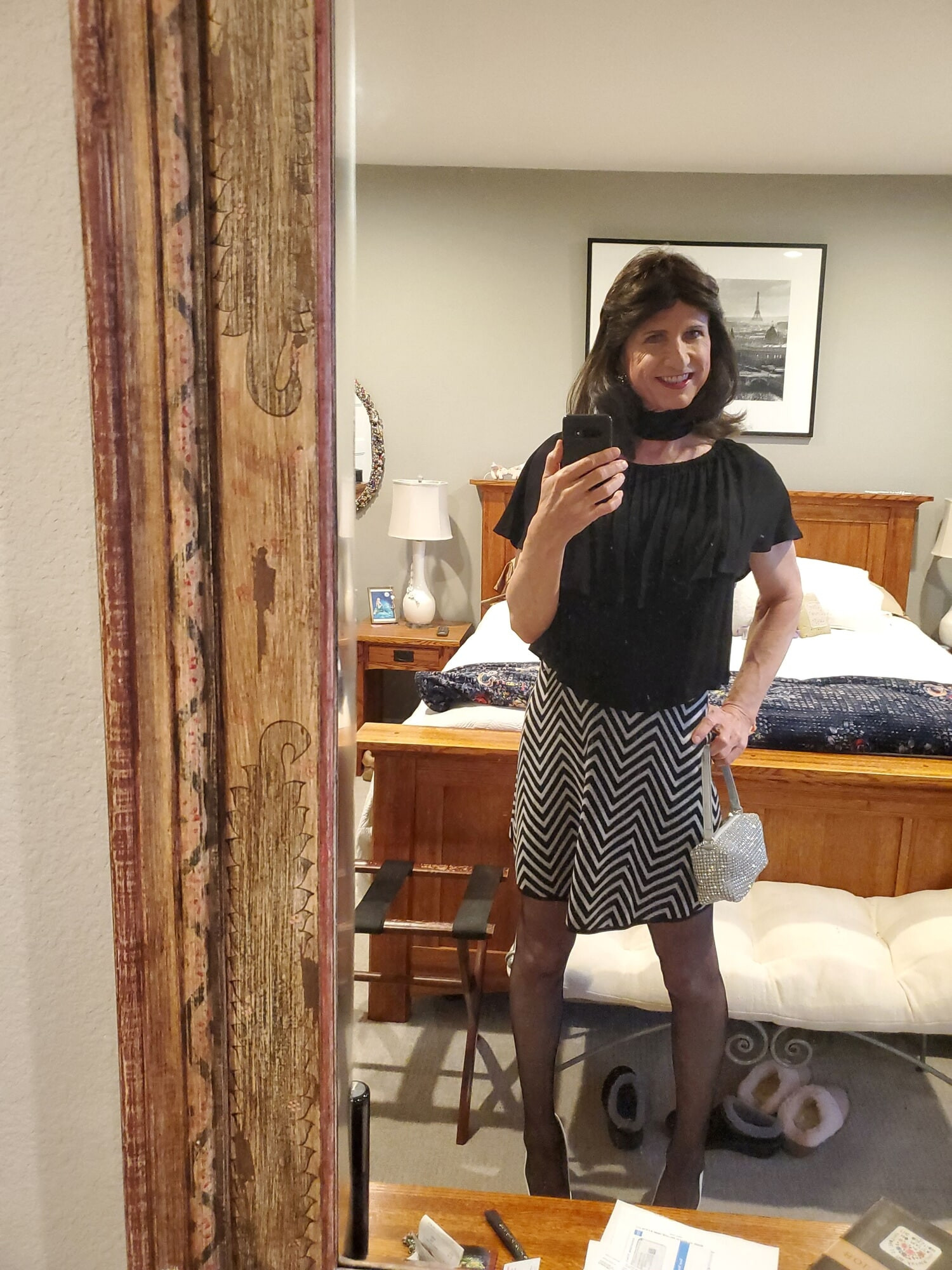 Black and White mini skirt #5