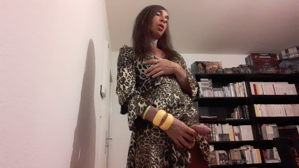 Sissy Tygra in leopard dress on 2019 octobre. #42
