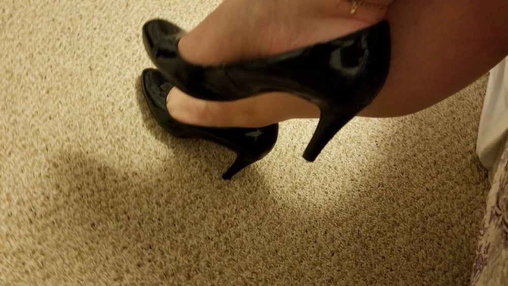 Playing in my shoe closet pretty feet heels flats milf  wife #18