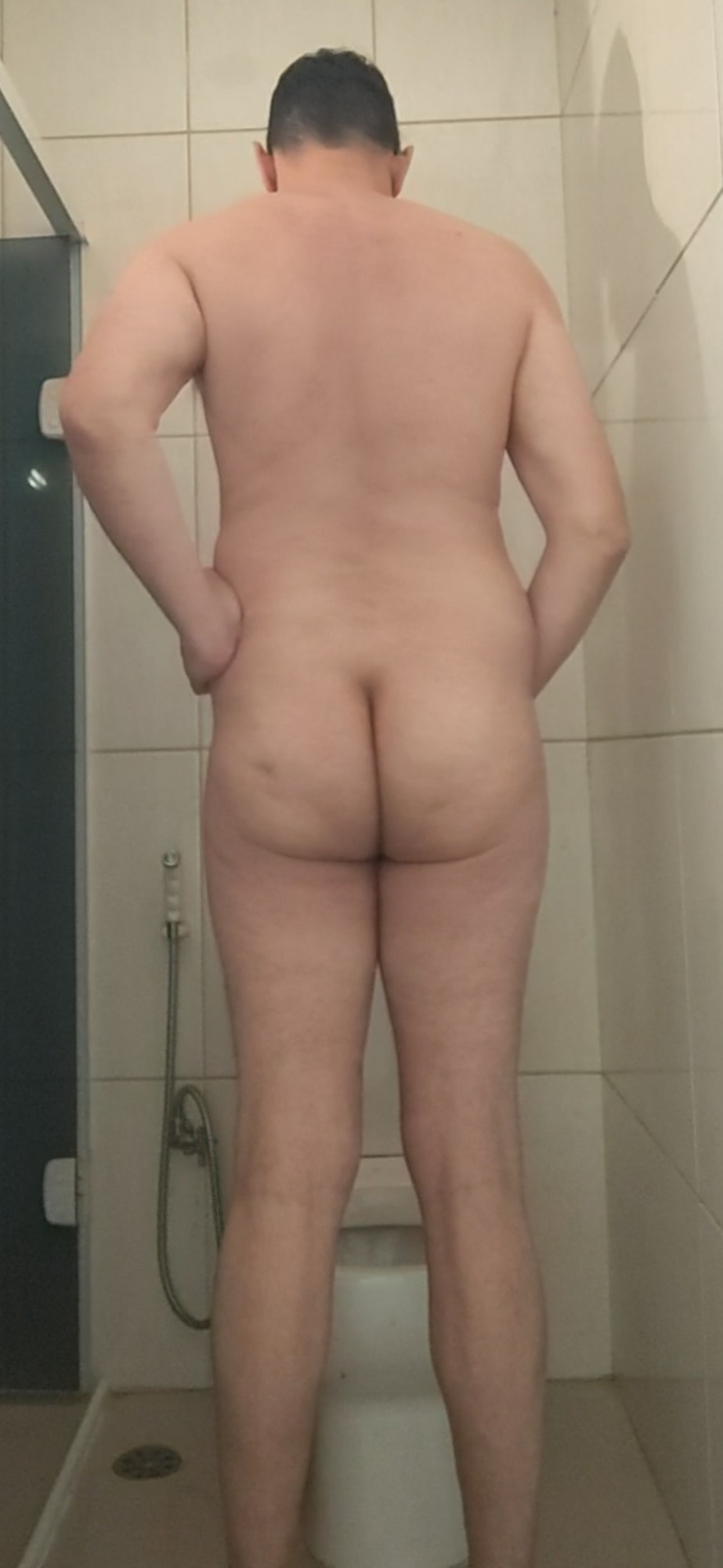 Naked in the bathroom