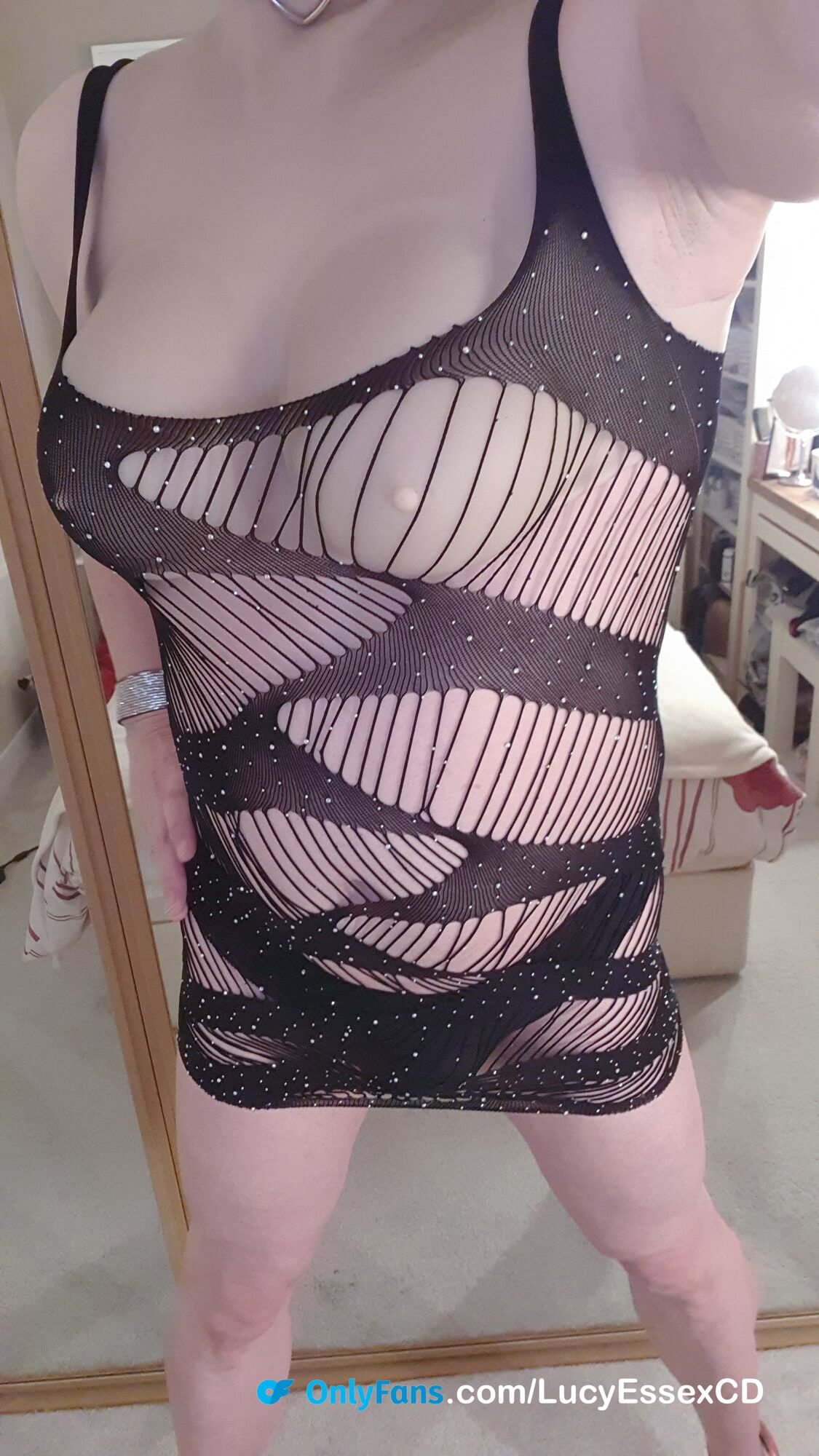 Sissy Lucy showing off new black see-through dress #8