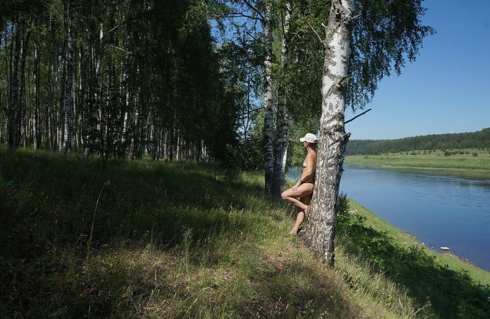 Nude near birch upon Volga #19