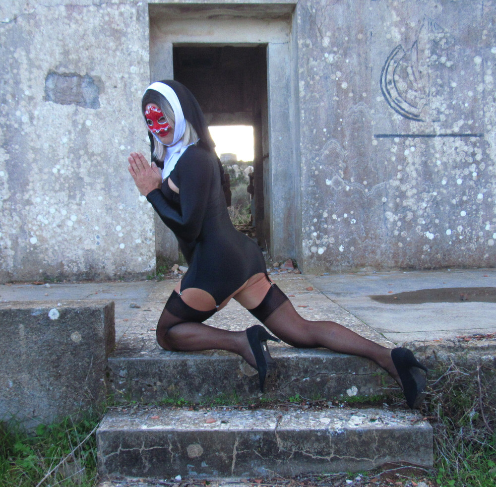 Kinky Perverted Nun in Nylon Stockings and High Heels #56
