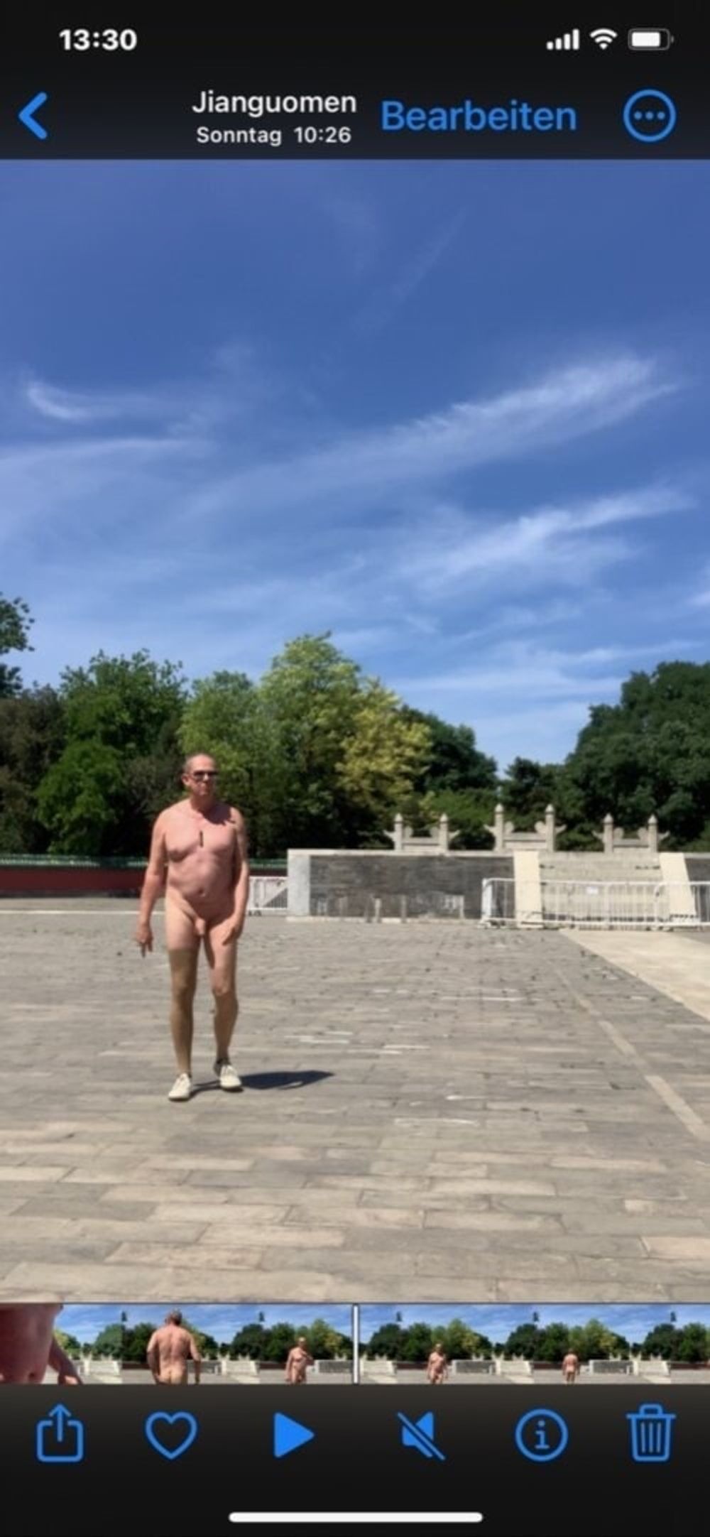 Naked outdoor walk China 