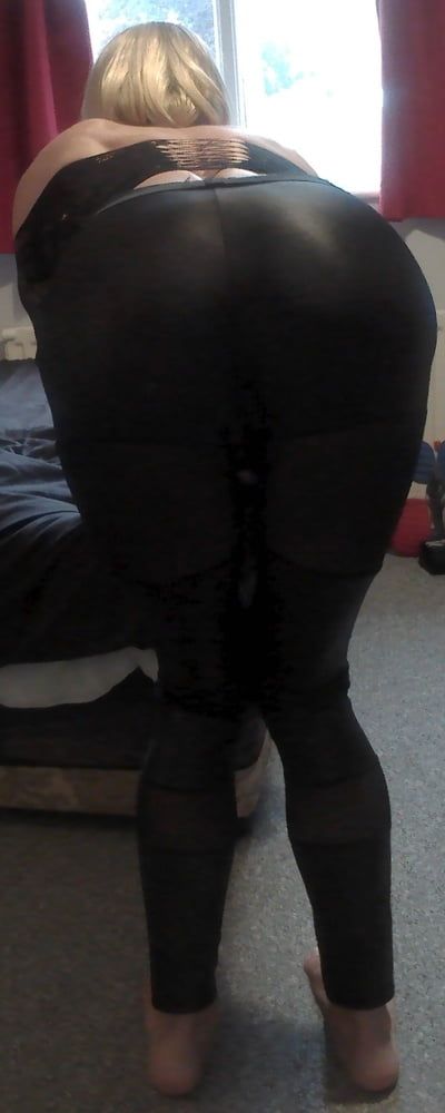 Loving the feel of my faux leather leggings #11