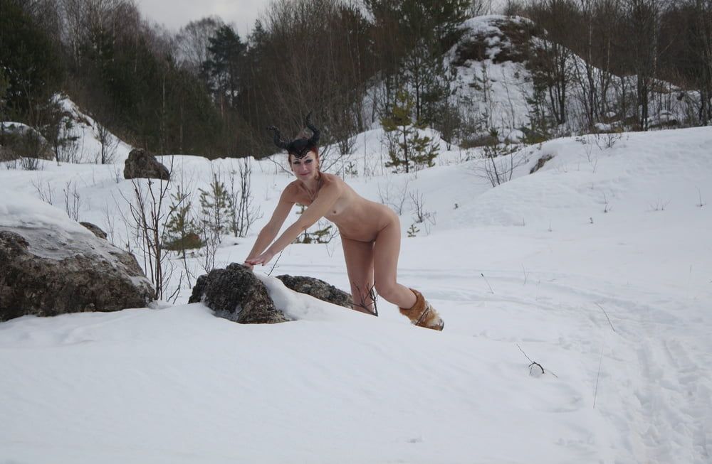 Naked on the Snow in Quarry #35