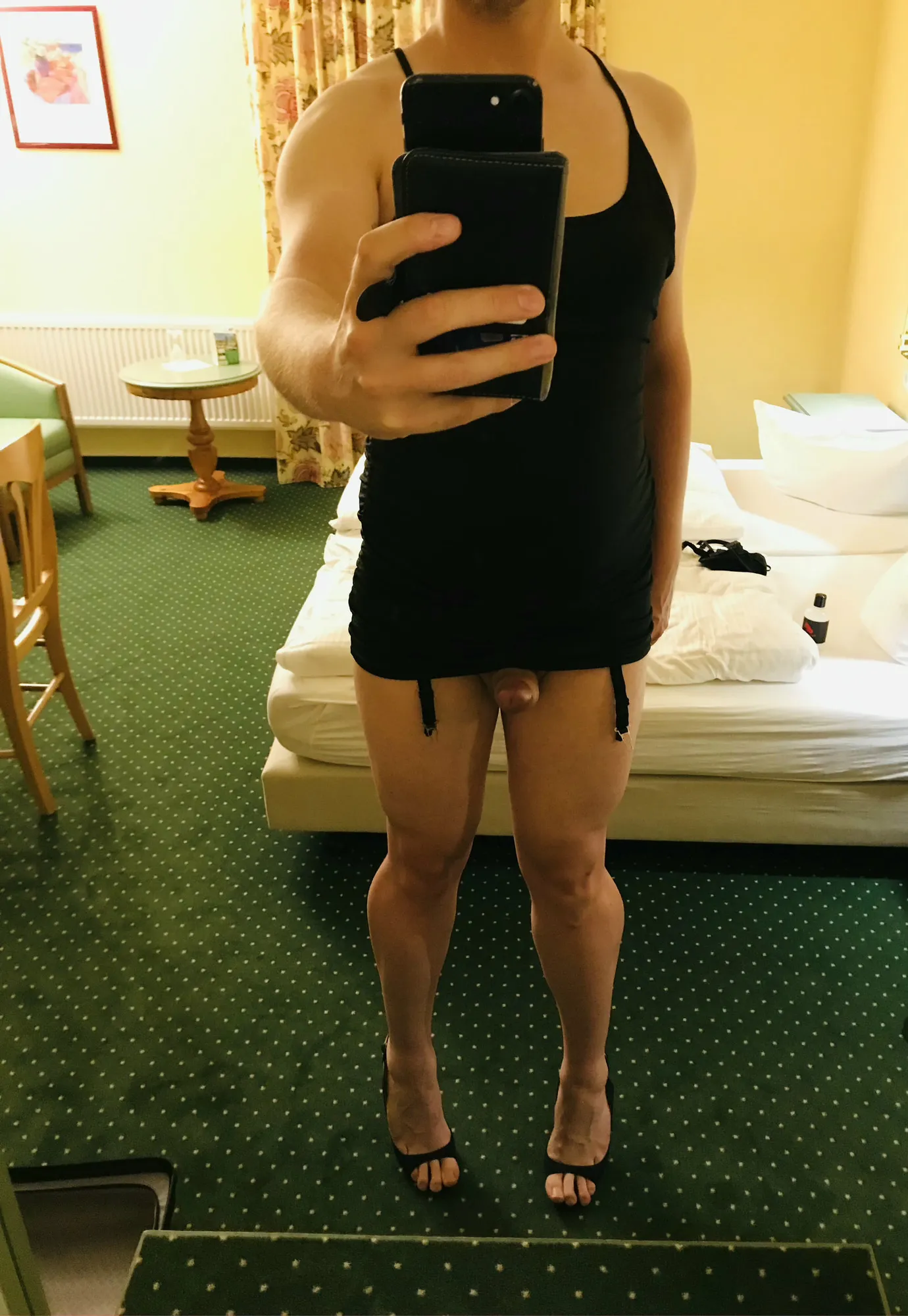 Dressing myself up in Hotel Room sexy cock...