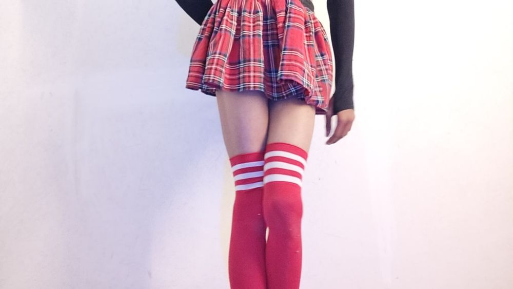 Teen boy in sexy school dress  #2