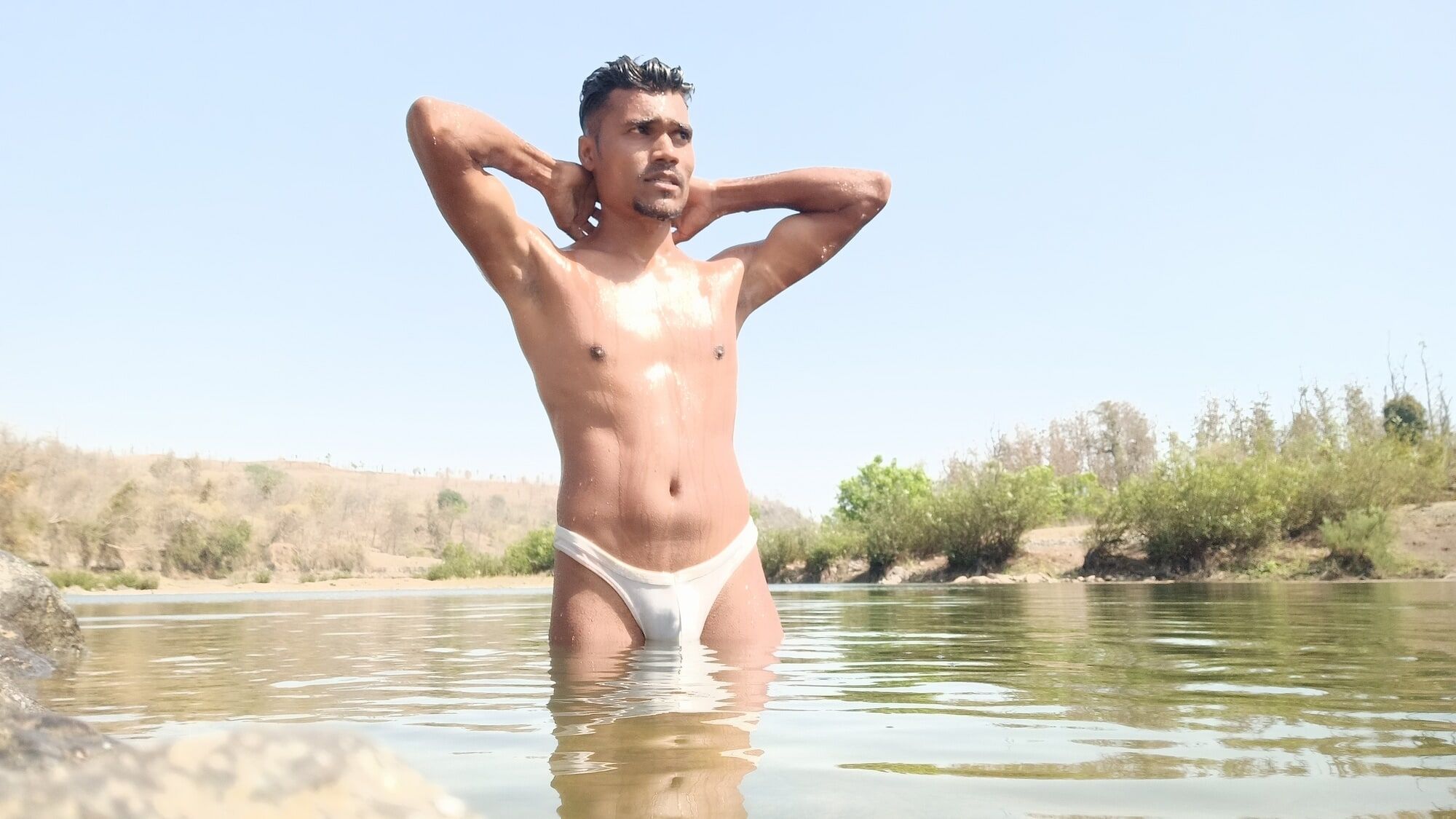 Sanju gamit on river advanture hot and sexy looking in man  #37