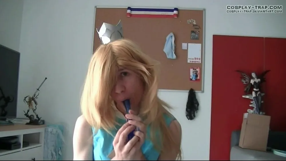 Crossdress cosplay Tennis Rosalina panties and anal show #38