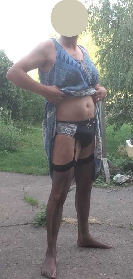 Crosdressing and stripping outside. #9