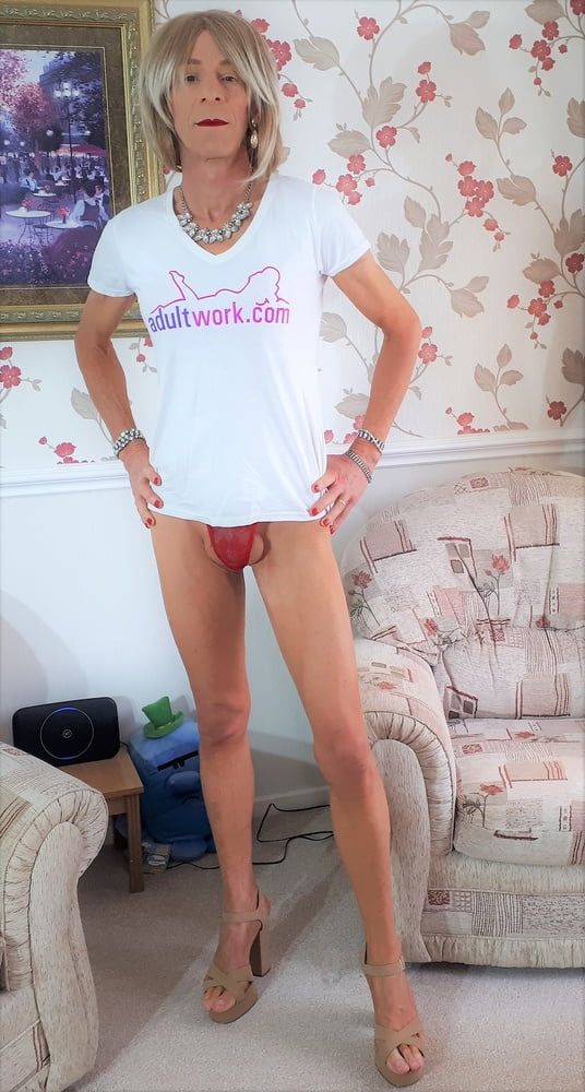 19 Alessia in White AdultWork T-shirt #7