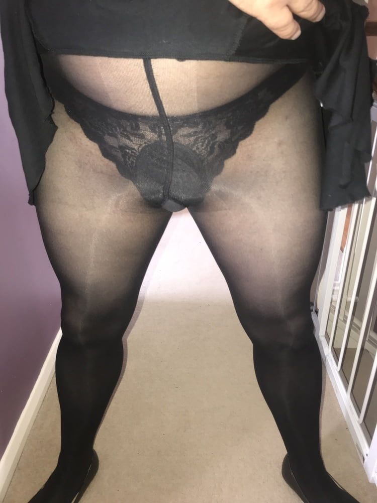 My arse in sexy black pantyhose #8