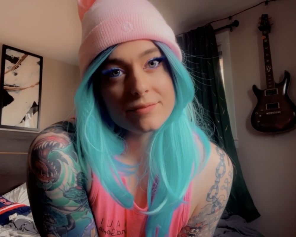 Sexy blue hair Femboy Deanna #9