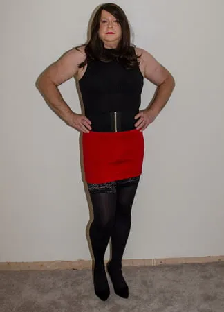 posing mini skirt         