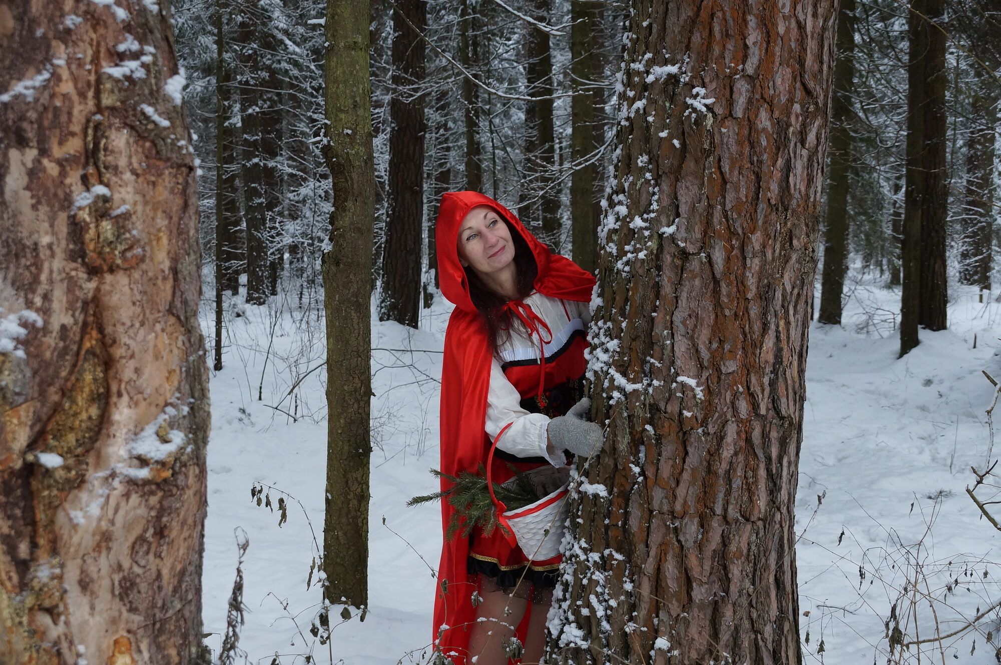 Little Red Riding Hood on a forest path #21