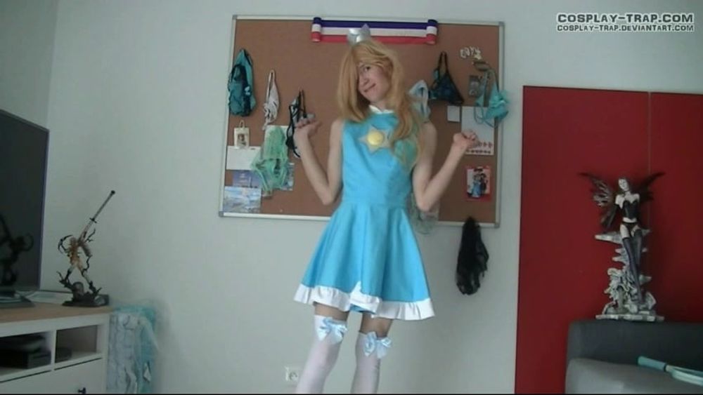 Crossdress cosplay Tennis Rosalina panties and anal show #5