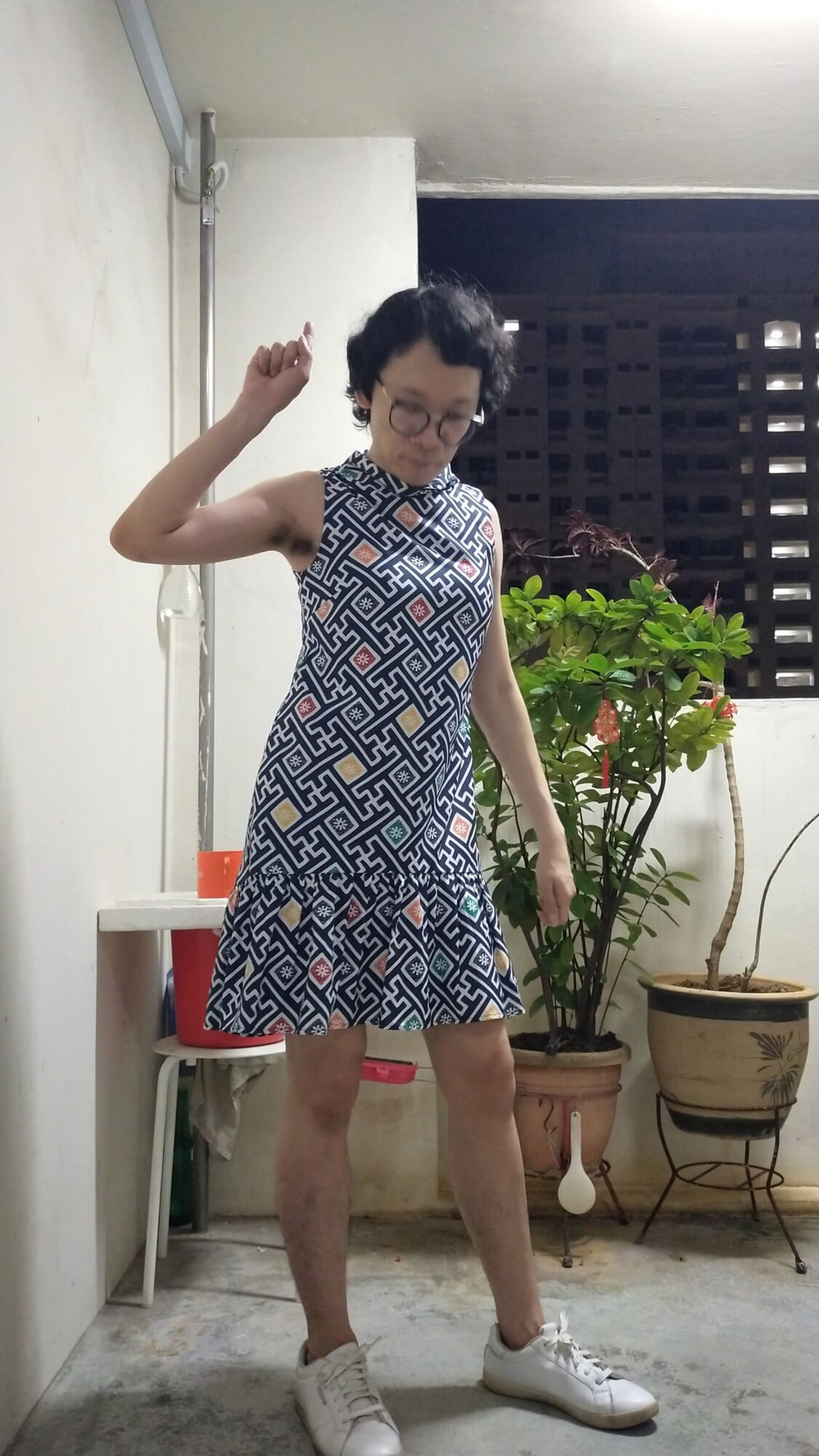 Secretly wearing office lady lingerie and dress. #31