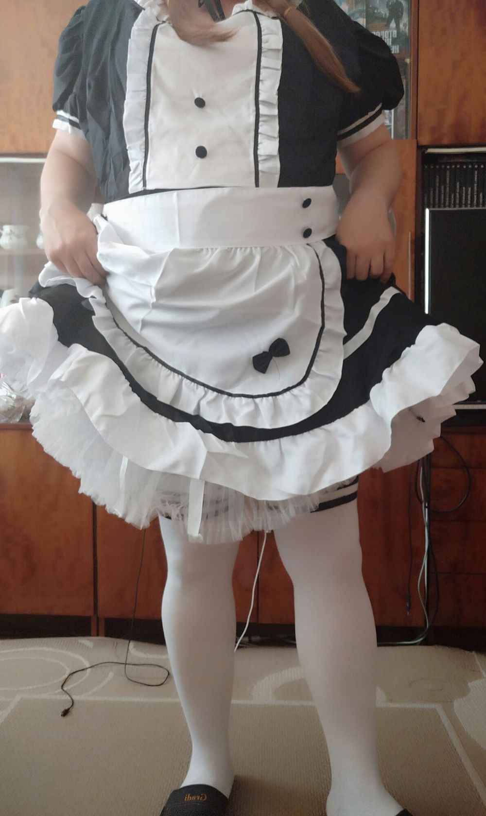 Sissy maid Aleksa dressing and undressing #16