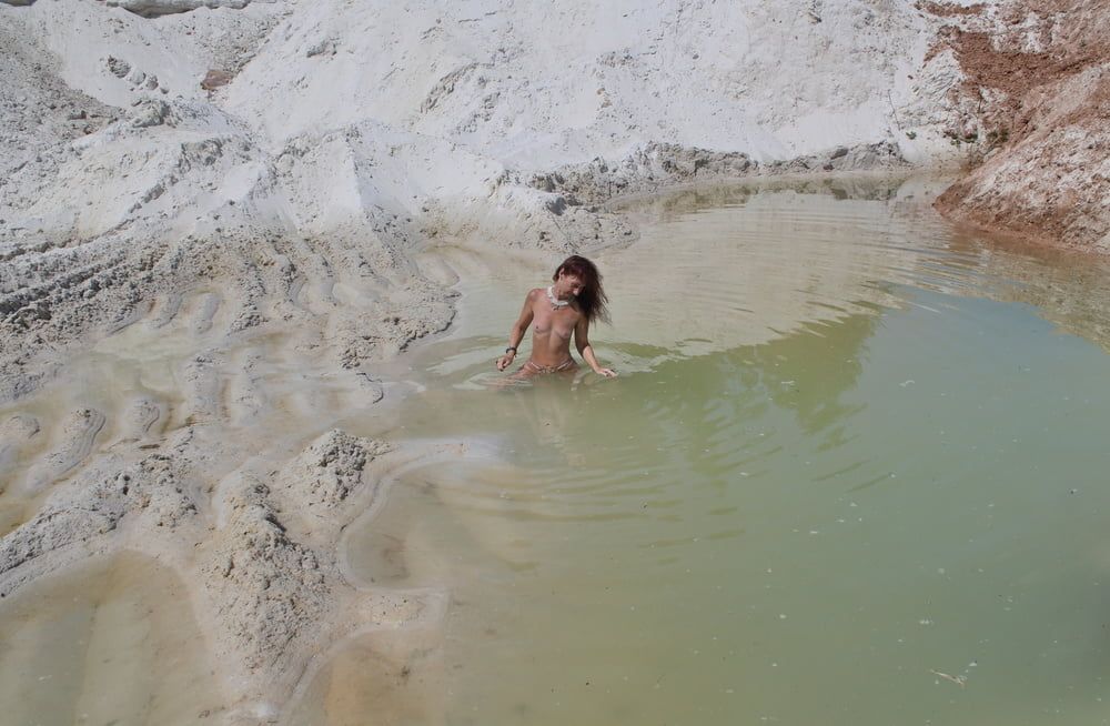 Bathing in white clay quarry #29