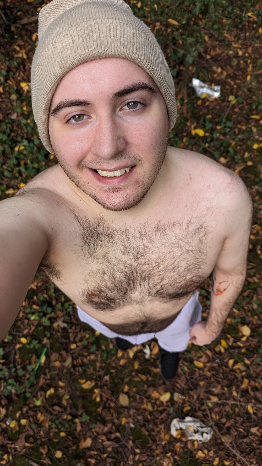 Naked in the woods