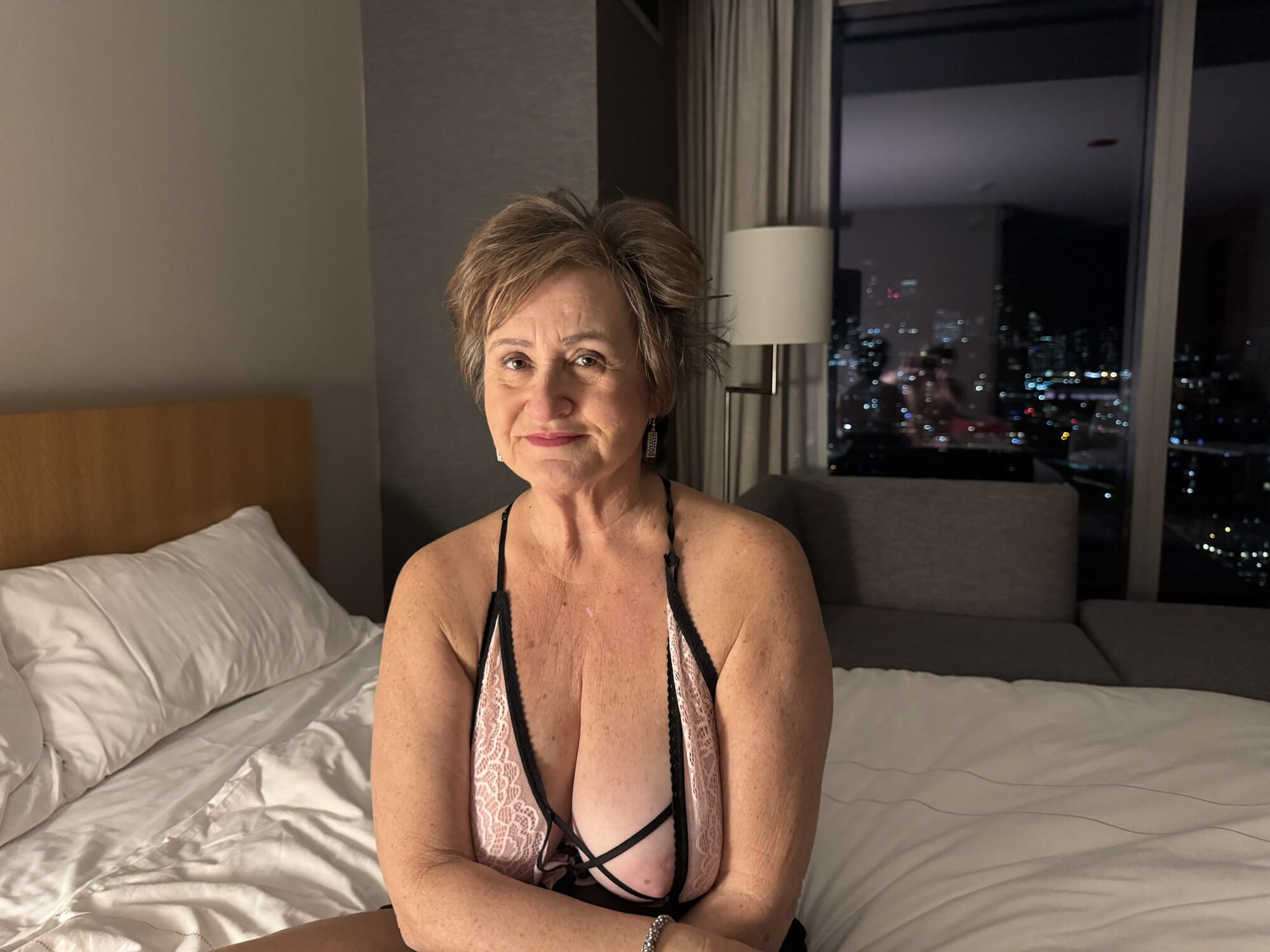 70yo Gilf SassyVal Shows Off in a Hotel Room #2