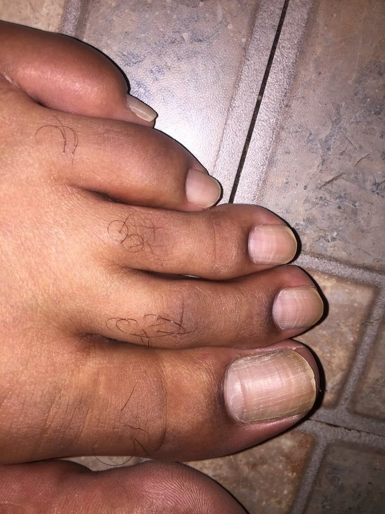 Big Foot black mens big feet male long toes nails  #6