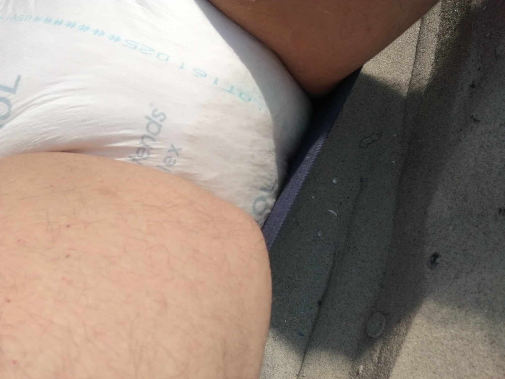 Diaper on public beach #4