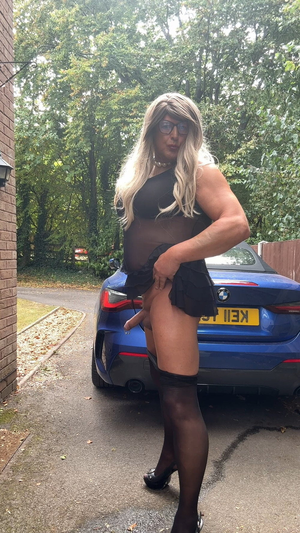 Sexy Crossdresser kellycd2022 in black seamless pantyhose  #19