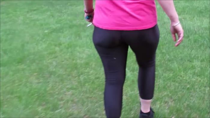 Public See Through Leggings Big Ass in Shiny Spandex MILF #3