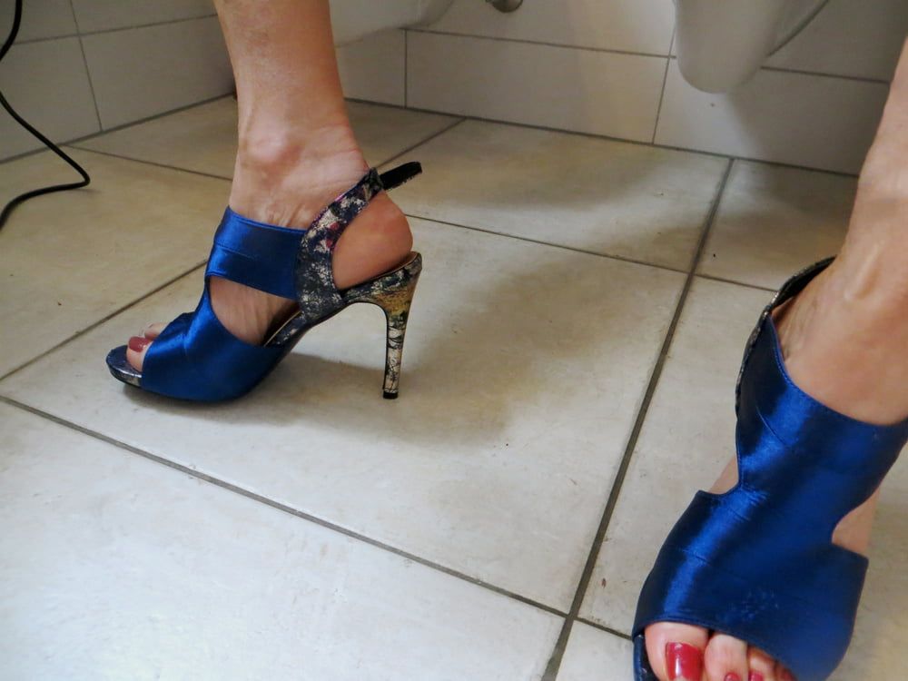 she dresses for the party - her blue slingbacks #15