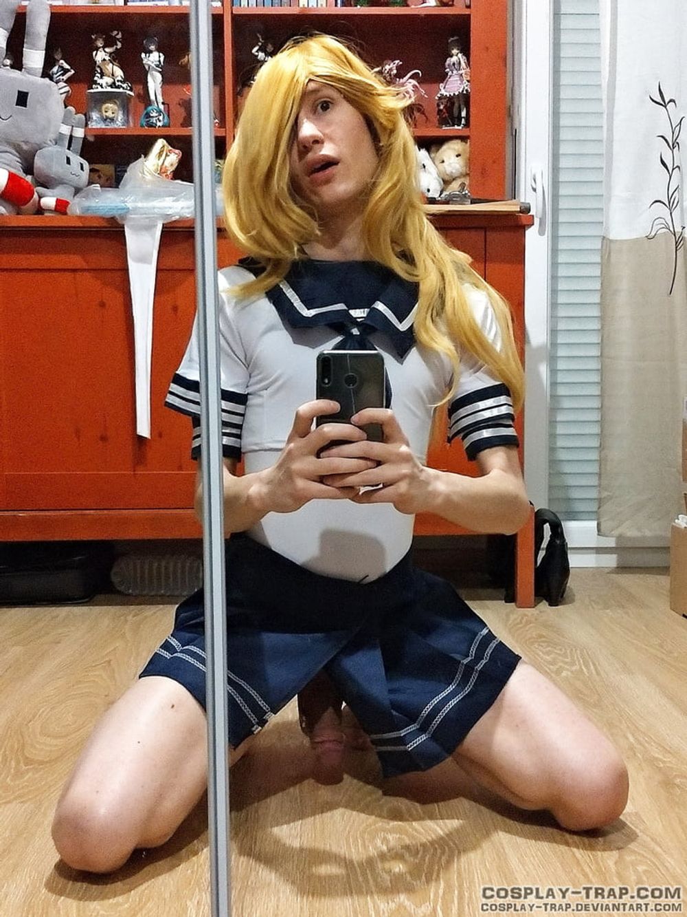 Crossdress Rosalina schoolgirl mirror #9