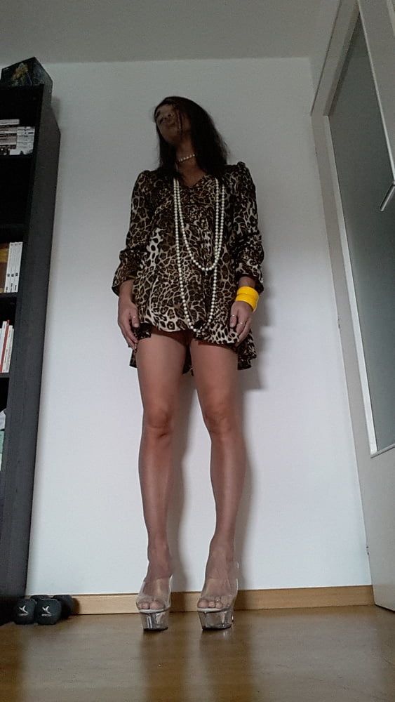 Tygra in her new leopard dress. #22