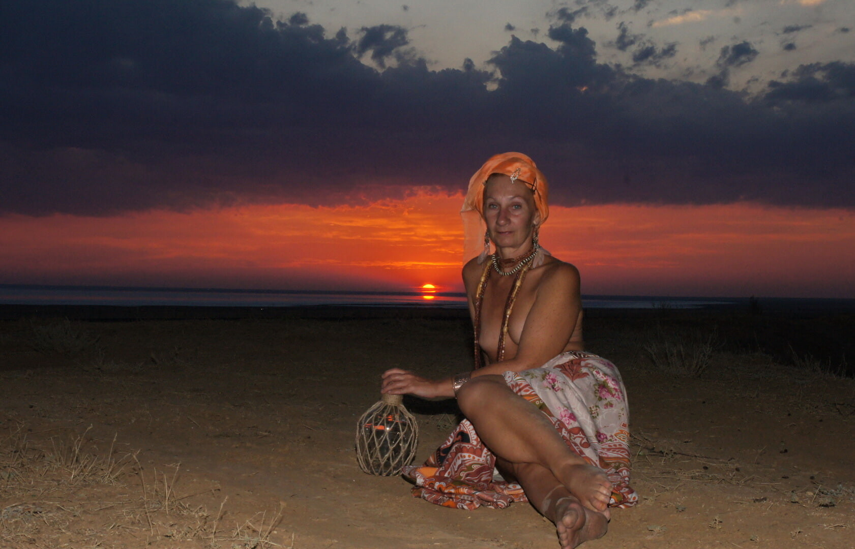 With a jug in the sunsetting sun #43