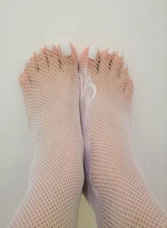 white fishnets my feet         