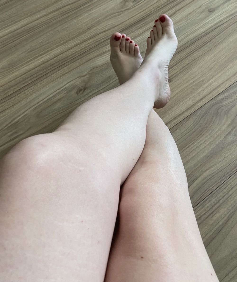 My shaved legs and polished nails