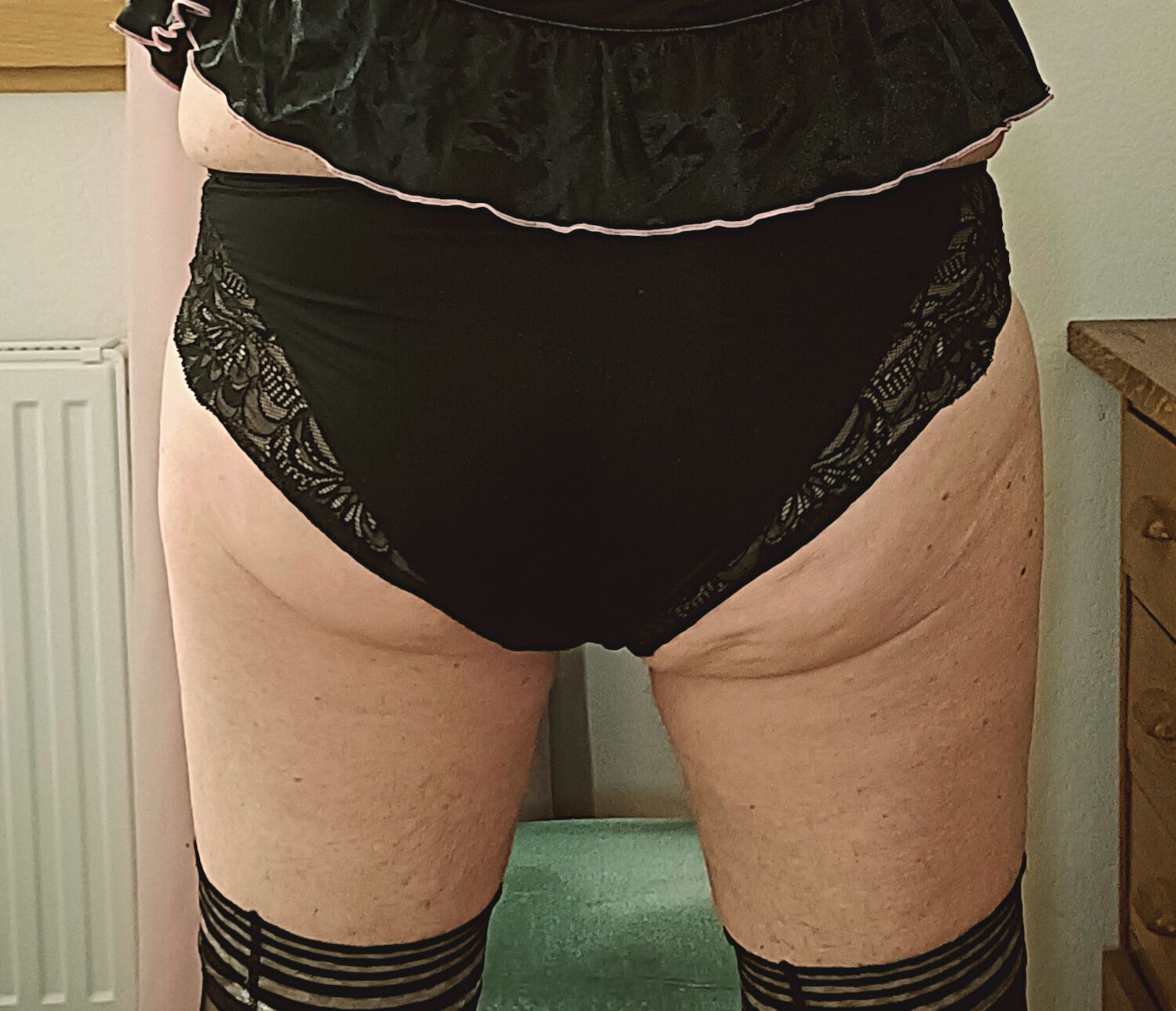 My wife's black panties #8