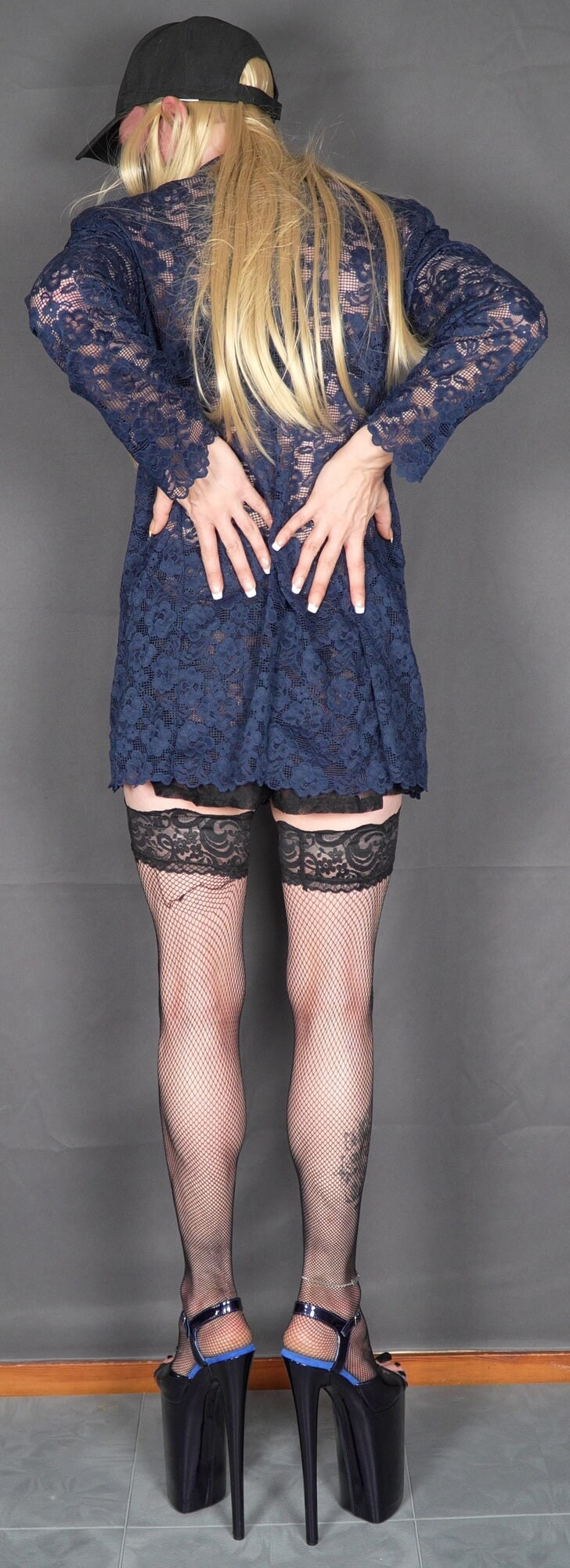 Blue Lace Dress And Heels #30
