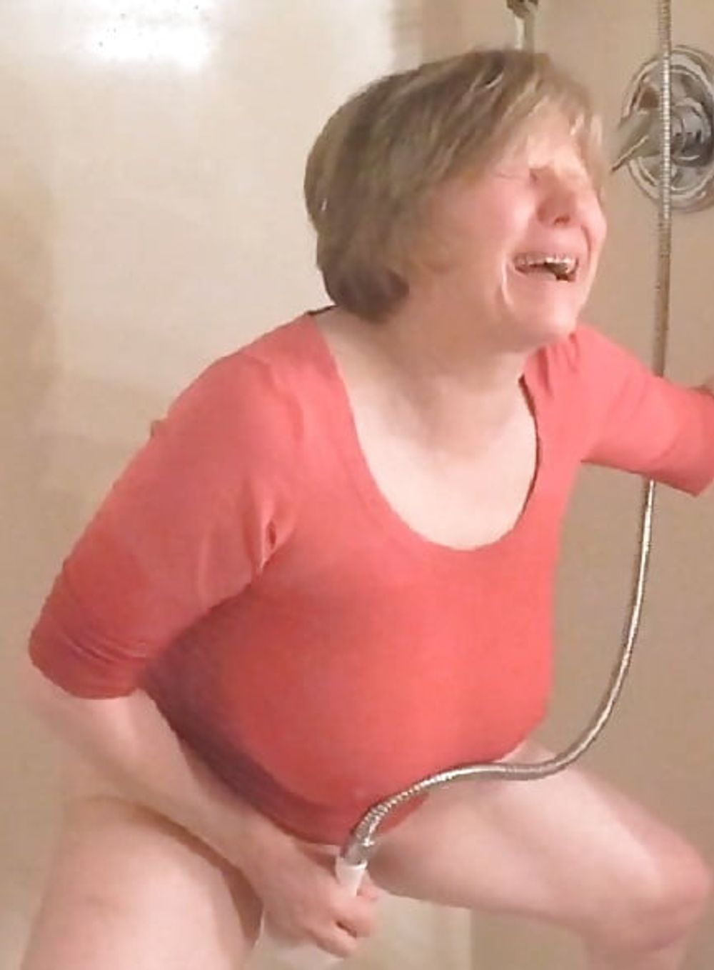 GILF masturbates in wet t-shirt #7